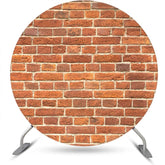 Lofaris Classic Faded Red Brick Wall Round Party Backdrop
